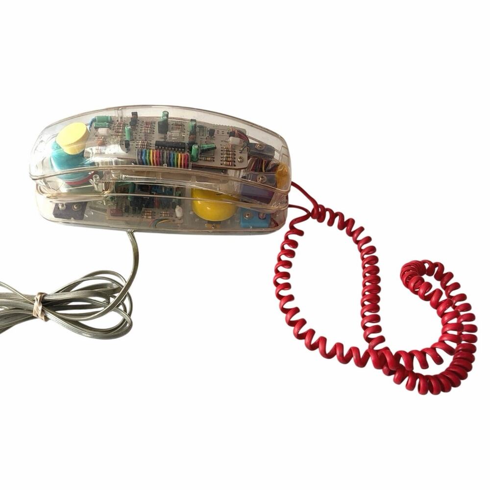 RadioShack Vtg skeleton wall phone 80s 90s colorful retro unisonic landline
